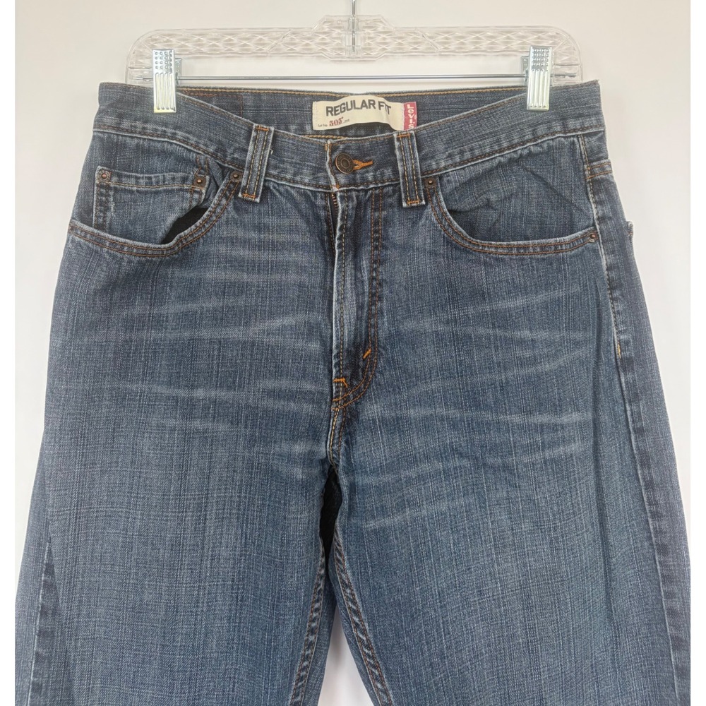 Levis 505 Regular Fit Mens 31x34 Blue Denim Straight Leg Jeans Medium Wash Pants